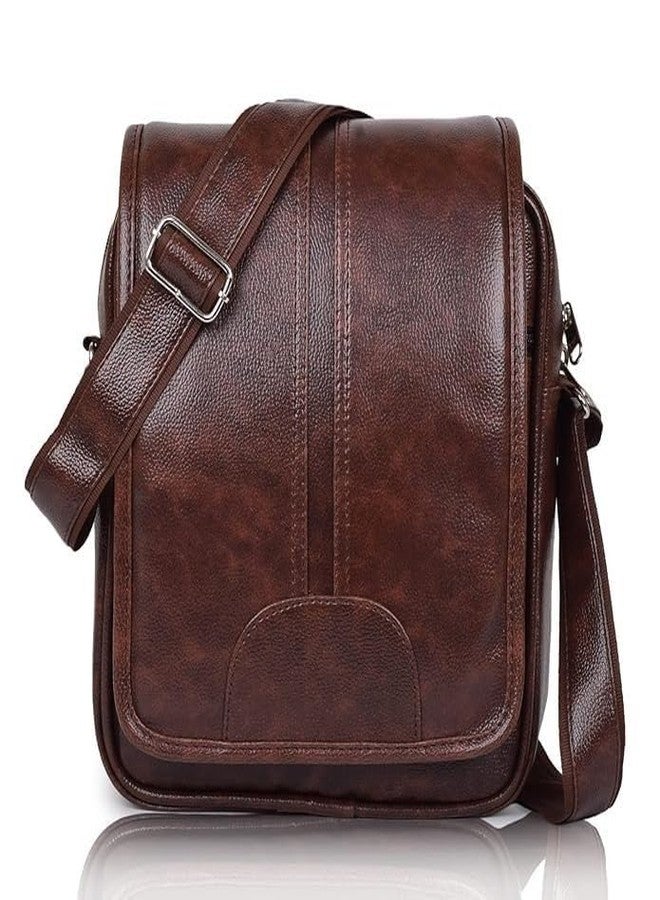 CAMPIO PU Synthetic Leather Stylish Men's Sling Bag - Cross Body Travel Bag, Office, Business, Messenger Bag, Fathers day gift idea, Gift for men, Valentine day gift for men - (Brown) - Image 1